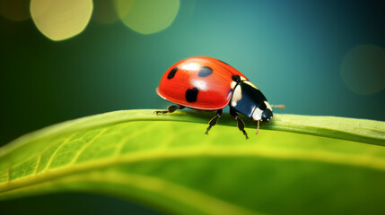 Fototapeta premium Ladybug on a leaf