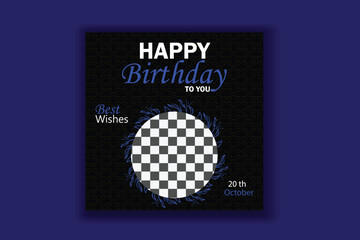 Web Birthday social media post baby pink invitation card design birthday banner