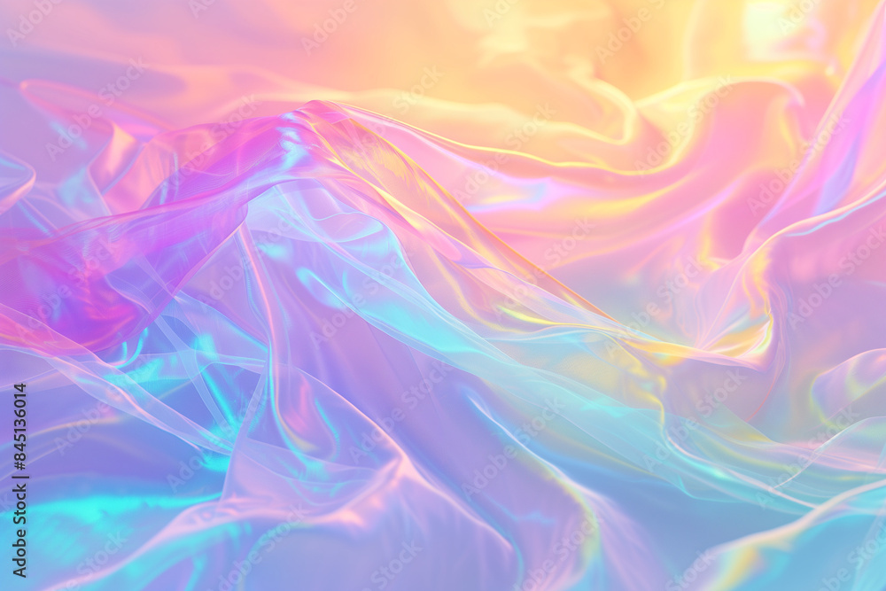 Poster light abstract background with holographic gradient.