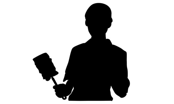 recommend clip art: silhouette of woman cleaning worker