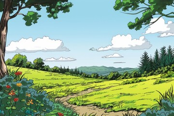 A beautiful and charming forest and field