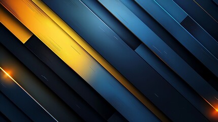 Obraz premium Abstract geometric pattern with diagonal blue and yellow lines. Glossy and futuristic. Suitable for background, website, or graphic design.