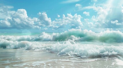 Fototapeta premium Gentle and lovely ocean wave backdrop