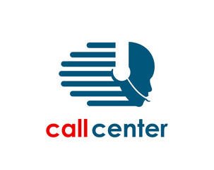 Call center and customer support service icon with vector operator of hotline or help line, phone headset, headphones and microphone. Customer support call center, hotline or helpline service symbol