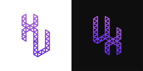 Letters VX and XV Polygon Logo, suitable for business related to polygon with XV or VX initials