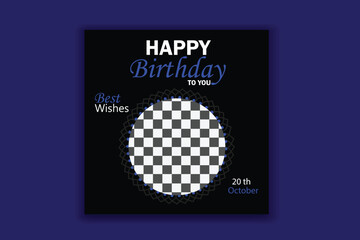 Birthday Social Media Post Design Birthday Instagram Template