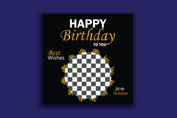 Birthday Social Media Post Design Birthday Instagram Template