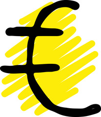 Obraz premium euro currency hand drawn scribble icon