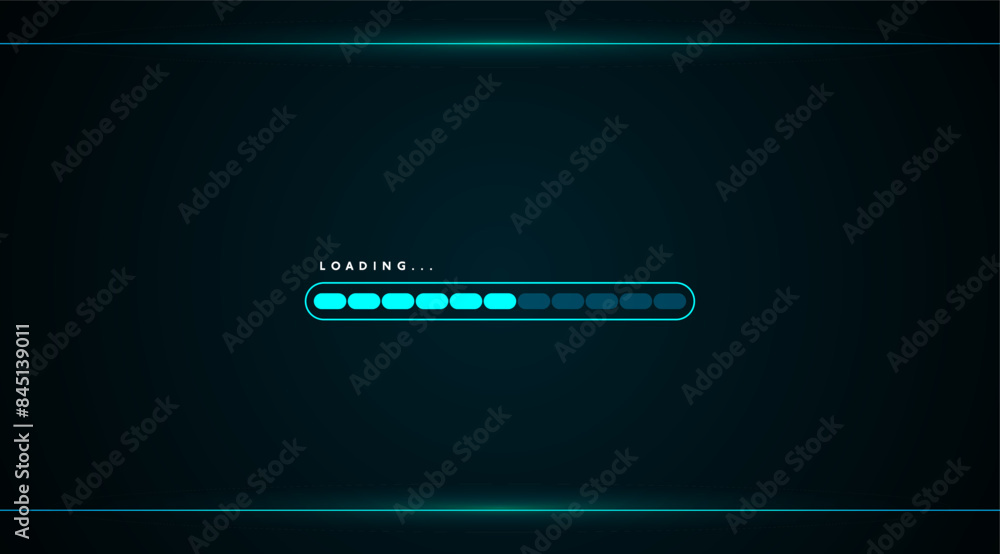 Poster blue loading bar abstract technology interface hud vector design for technology business.