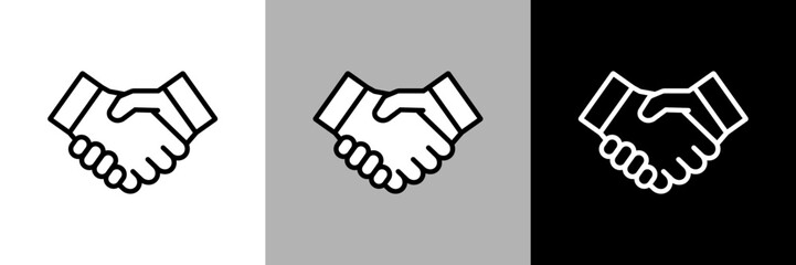 シンプルな線画の握手のベクターアイコン