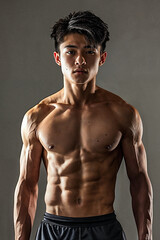 Fototapeta premium 筋肉がたくましい男性モデル