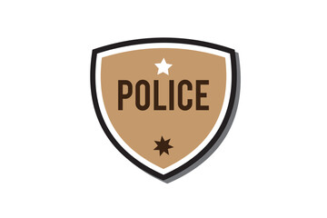 Police badge icon. Police shield icon, vector illustration