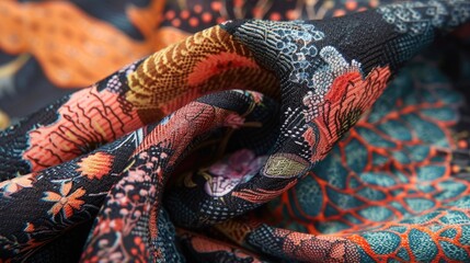 Floral Print Scarf with a Unique and Modern Millefleurs Style