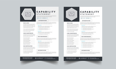 Capability Statement design template layout with 2 concept
