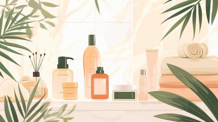 Women s self care and beauty essentials Concept of women s wellness and beauty