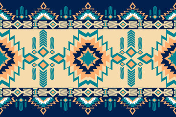 Geometric Ethnic pattern, Native American indian tribal fabric, Seamless pattern in folk  and navajo Aztec geometric art ornament illustration Vector design for home decoration fashion
