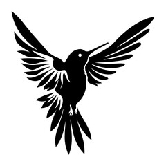  silhouette of a hummingbird with its wings spread out