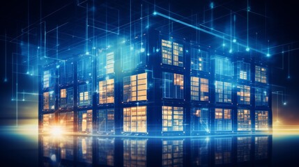 Obraz premium Ai-powered warehouse management system with vr technology for pickup and delivery