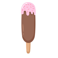 Ice cream chocolate stick illustration