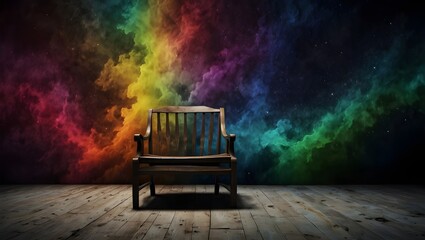 chair in the dark background