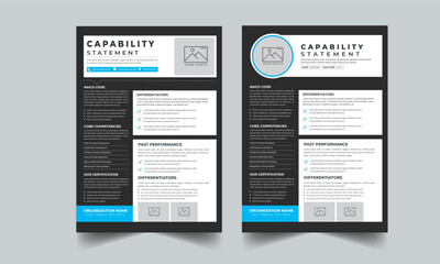 Capability Statement design template layout with 2 concept
