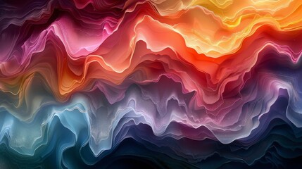 Fototapeta premium Trippy Waves: Vibrant Psychedelic Abstract Design with Fluid Motion and Dreamlike Atmosphere