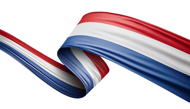 3d render of dutch flag ribbon