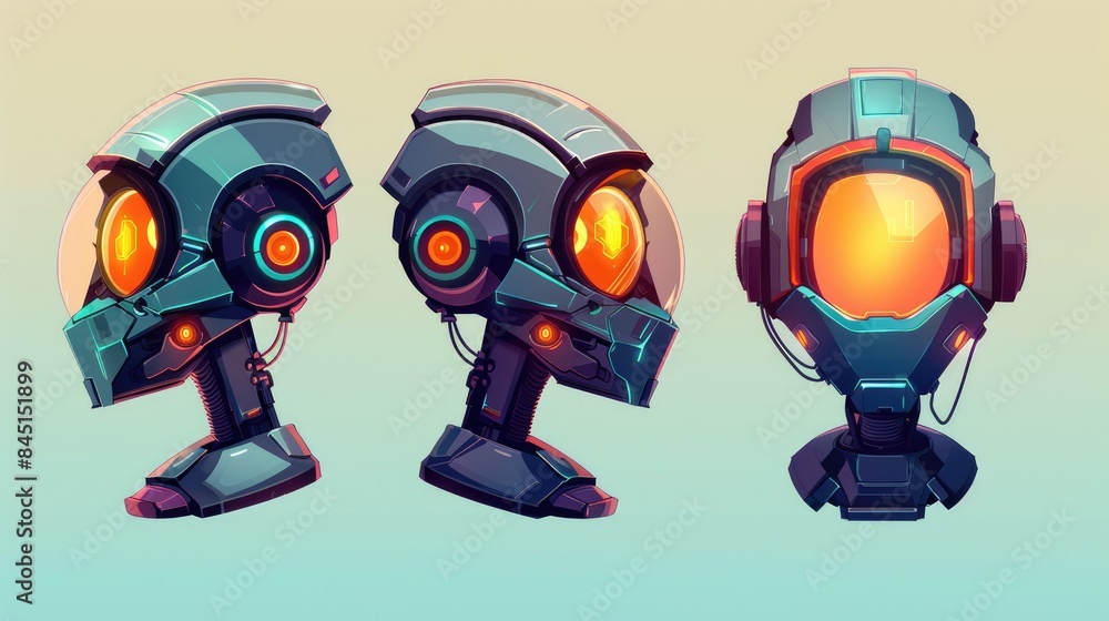 Poster design of a 2d robot head avatar with a touch of cartoon charm