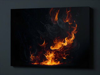 Eerie Glow: The Otherworldly Intensity of a Flickering Blaze in the Darkness