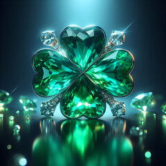 クローバーの形状をしたエメラルド