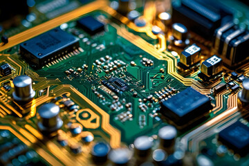Obraz premium Close up of a circuit board