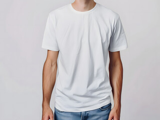White male t-shirt mockup