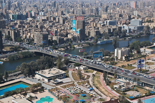 Cairo, Egypt - 05 Mar 2017. Center of Cairo on Nile river, Egypt