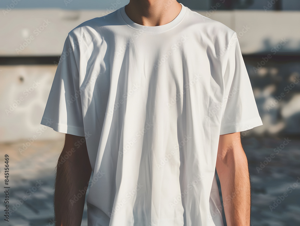 Canvas Prints White male t-shirt mockup