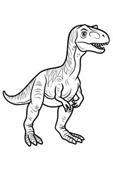 Obraz premium Dinosaur coloring page, cartoon style, white background, generative ai, generative, ai