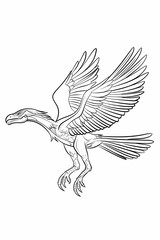 Obraz premium Dinosaur coloring page, cartoon style, white background, generative ai, generative, ai