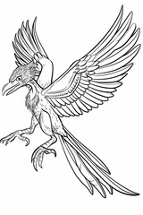 Obraz premium Dinosaur coloring page, cartoon style, white background, generative ai, generative, ai