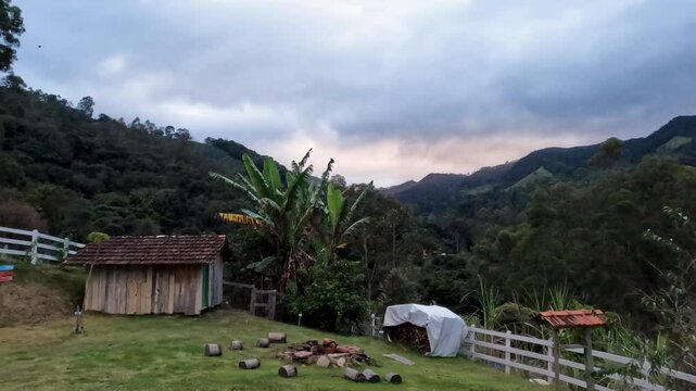 Timelapse of beautiful countryside in Delfim Moreira, Bairro do Ros&aacute;rio, Brazil.