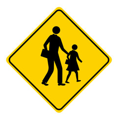 Traffic sign warning there is a school.