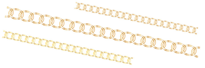 Obraz premium Luxury chains from base metals, fashion concept. Gold chain isolated. Vector necklace on white background. Chunky chain golden metallic necklace or bracelet.