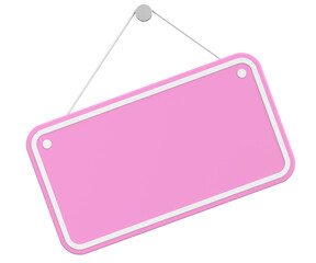 Empty Hanging Sign. 3D Illustration.