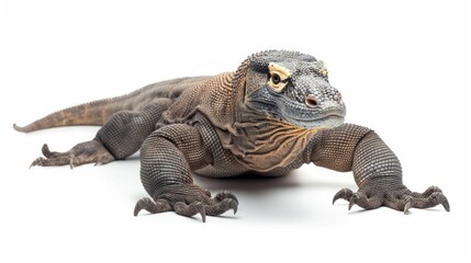 Fototapeta premium Komodo dragon isolated white background