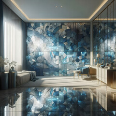 青いガラスの部屋