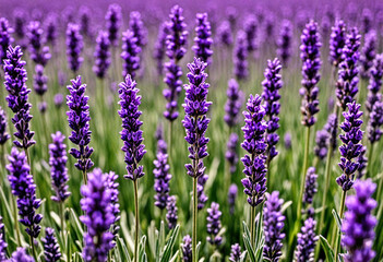 Obraz premium Purple green lavender field