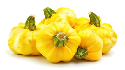 Pattypan squash isolated white background