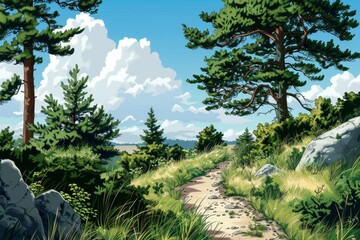 A serene and idyllic forest and open space