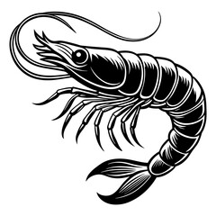 Shrimp silhouette vector illustration design4