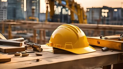 construction worker with helmet background video