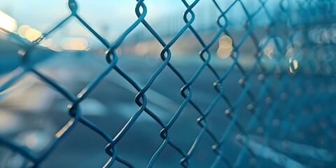 Naklejka premium Durable fence protects outdoor concert venue from potential vehicle threats ensuring safety. Concept Outdoor Events, Safety Measures, Concert Security, Vehicle Barriers, Protective Fencing