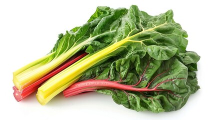 Swiss chard isolated white background